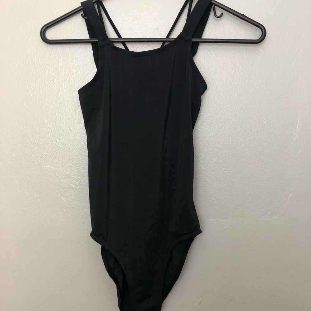 Black dance/gymnastics leotard